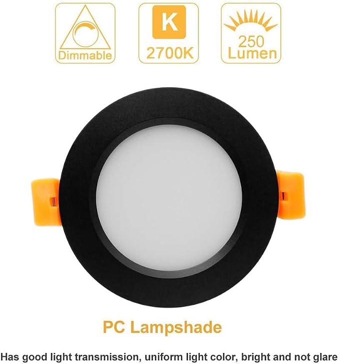 2 Inch LED Recessed Lighting 16 Pack, Dimmable LED Downlight 3W (35W Halogen Equivalent), 2700K Ultra Warm White, CRI 80+ Recessed Lights, Canless LED Recessed Lighting with Driver for Ceiling
