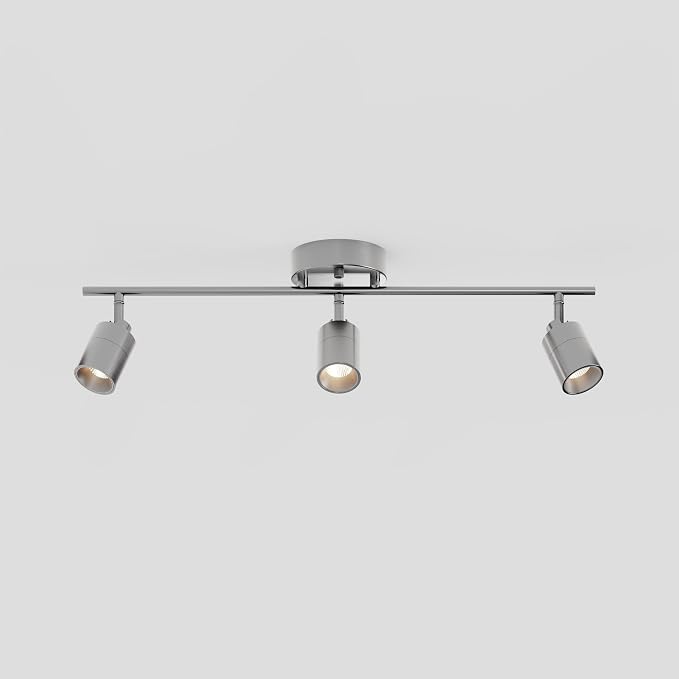 Shura Brushed Nickel 3-Light Track Light with Rotatable Heads, Integrated LED Bulbs, 2 ft. Track Lighting Kit, 3000k, 1470 Lumens