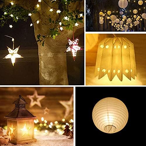 Non-Blinking Water Proof LED Mini Light Light up Paper Lanterns,Balloons,or Vase for Birthday Party or Wedding Decoration (Warm White, Pack of 24)