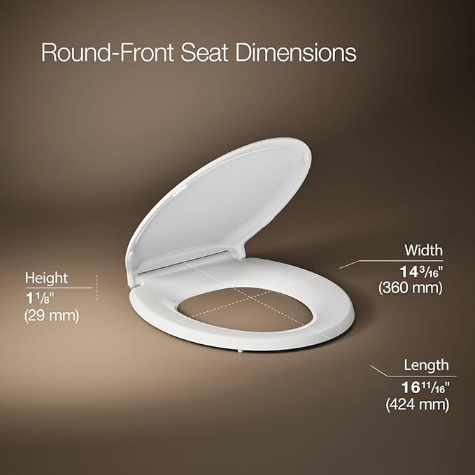 KOHLER 78052-RL-0 Rutledge ReadyLatch Quiet Close Rount Toilet Seat, Slow Close Lid and Seat, Grip-Tight Bumpers and Installation Hardware, White (Pack of 4)
