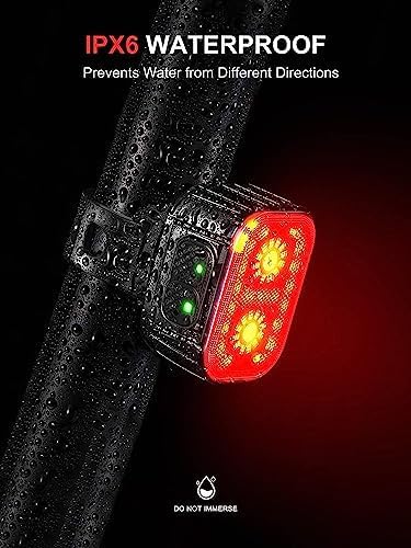 Bike Lights Super Bright, Rechargeable Bicycle Lights Set Multiple Modes, Waterproof Bike Lights for Night Riding/Cycling Safety, Front and Back Bike Reflectors Light, Long Battery Life