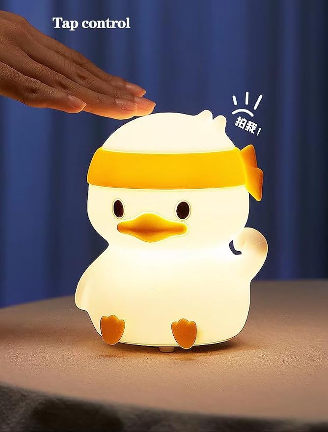 Cute Kids Night Light Night Lamp Night Lights for Kids Bedroom Toddler Baby Portable Silicone Battery Led Nightlight Nursery(Duck)