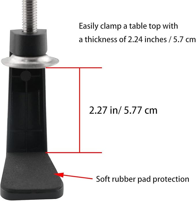 Black C-Clamp Cantilever Bracket Clamp Holder Desk Lamp Clip Fittings Base Hose DIY Swing Arm Lighting Accessory Metal Clamp