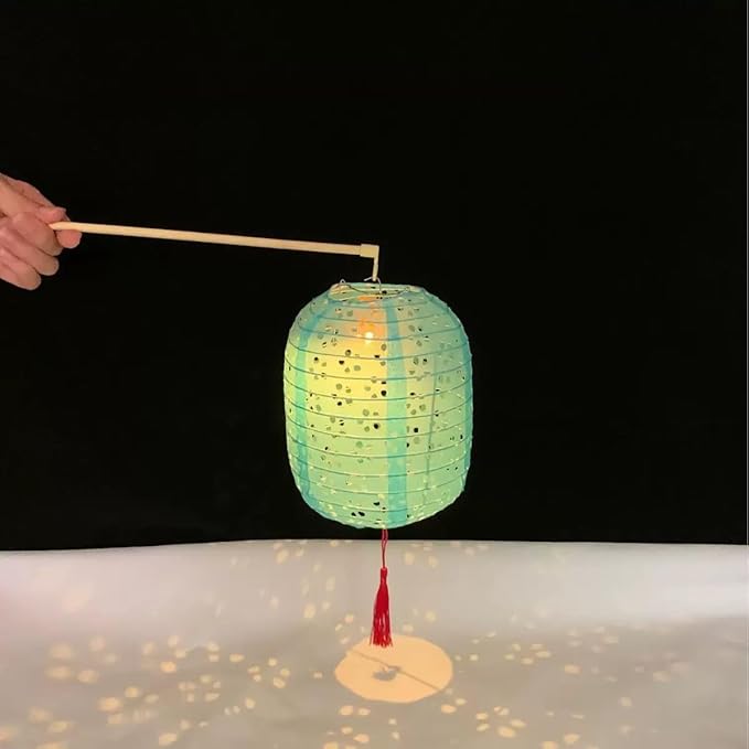 5PCS Colorful Paper Lanterns 6inches Oval Shaped with LED Lights Hollow Out Hanging with Tassels Walking Sticks for Dinner Party Outdoor Holiday and Birthday Decorations