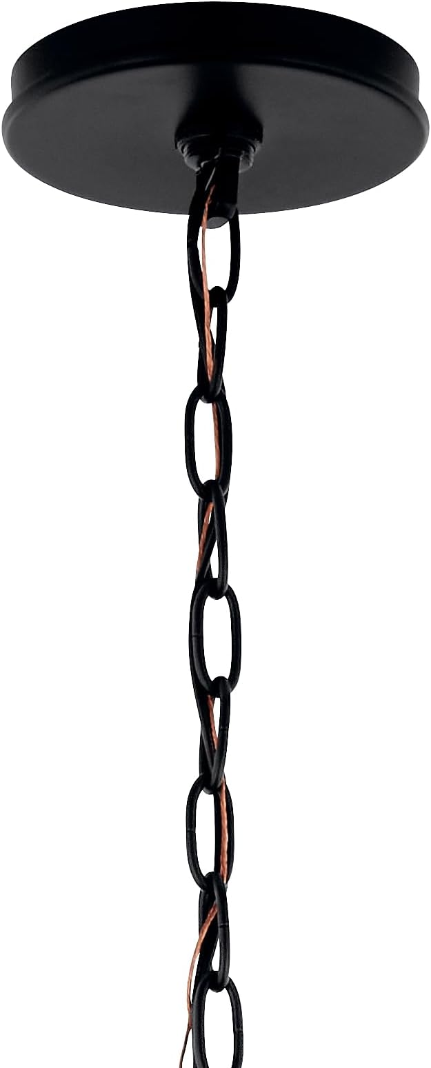 Kichler Malene 6-Light Chandelier, Updated Traditional Light in Black, Sloped Ceiling Compatible, for Foyer, Dining Room, Living Room or Bedroom (17.75" x 32"), 52695BK