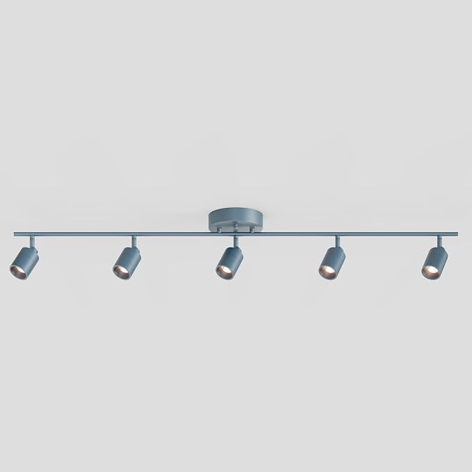 Shura Deep Navy 5-Light Track Light with Rotatable Heads, Integrated LED Bulbs, 4 ft. Track Lighting Kit, 3000k, 2450 Lumens