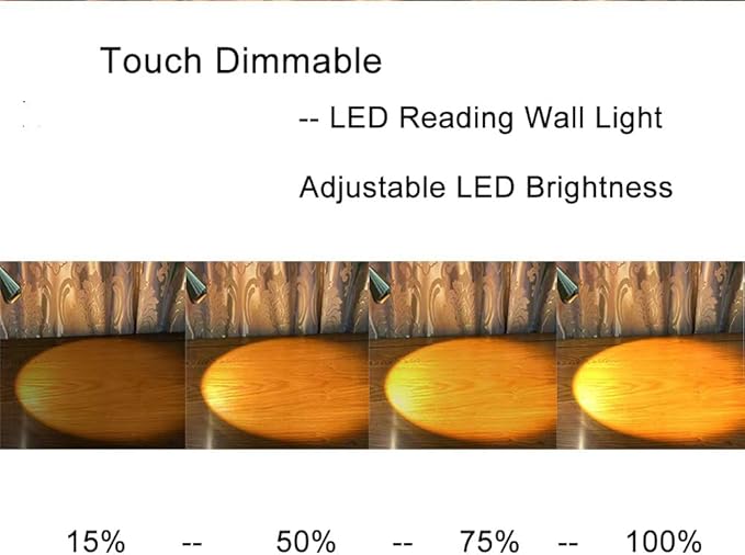 HomeFocus - LED Wall Light, Bedside Reading Light, Eye-Caring Wall Lamp with Dual USB Charging Ports, Dimmable 3 Modes, Wall Sconces, 5W 3000K Warm White, Flexible Gooseneck, Metal, Satin Nickel