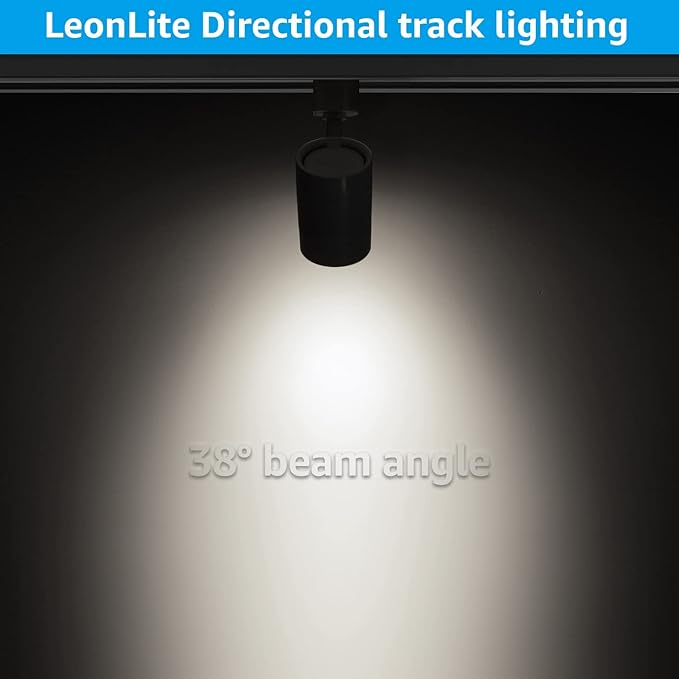 LEONLITE Small Space Series 8.5W LED H Track Lighting Heads, ETL Listed, Dimmable H Track Light Heads for Store Shop Cafe, CRI90, H Track Lighting, 4000K Cool White, Matte Black, Pack of 4