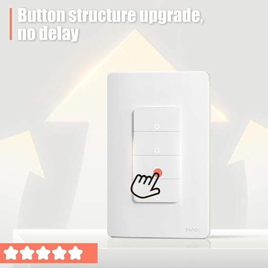 MOES WiFi Smart Light Switch 4 Gang, Neutral Required, White | Inteligente Single Pole Switch, Work with Alexa Google Assistant, Remote Control, No Hub Required