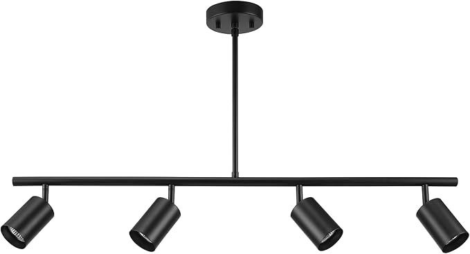 Globe Electric 60222 Willard 4-Light Adjustable Height Track Lighting, Matte Black