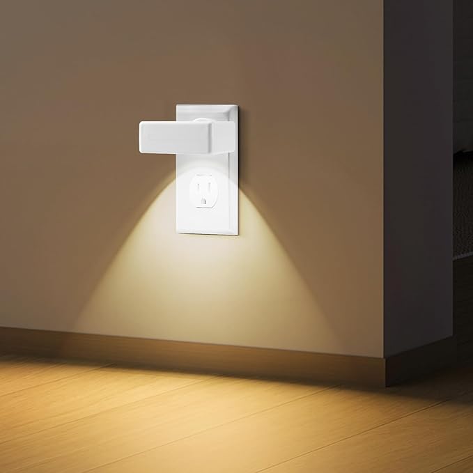 4 Pack Night Light Plug in Wall with Adjustable Direction,with Light Sensor | Dusk to Dawn Auto On/Off,Soft White 2700K 100LM, Nightlight for Hallway, Bathroom, Bedroom, Kitchen, Nursery,Non-Dimmable