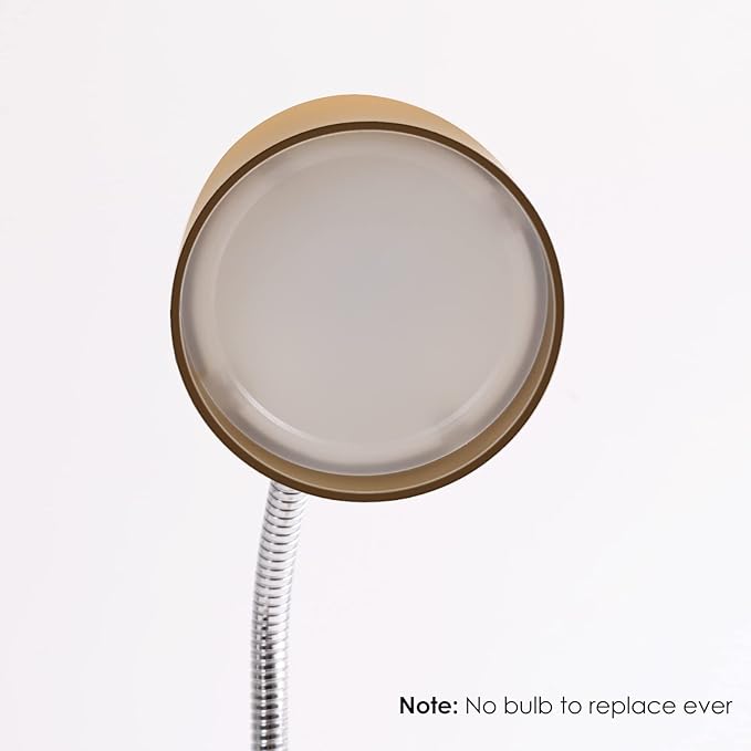 E ENERGETIC LIGHTING LED Desk Lamp, 3.5W 240LM 4000K Cool White Study Lamps for Bedroom and Office, Eye Protection, ETL Listed, Gold Table lamp