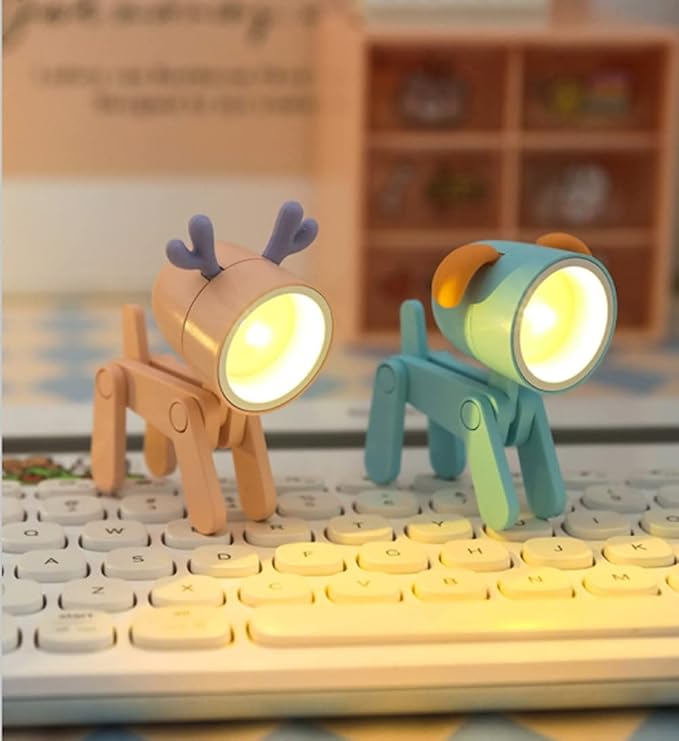 Cute Night Light for Kids, Mini Led Table Desk Lamp, Decorative Lamp Indoor Nightstand, Animal Pet Nightlights, Christmas Decorate Birthday Gifts for Children, Students (1 x Pink Deer)