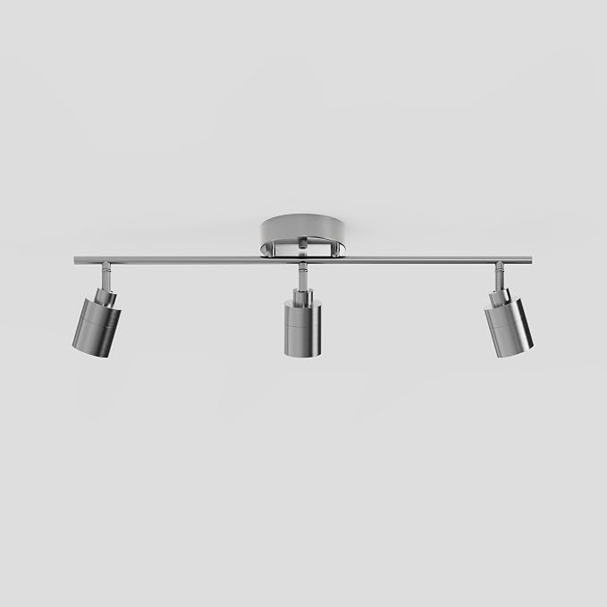 Shura Brushed Nickel 3-Light Track Light with Rotatable Heads, Integrated LED Bulbs, 2 ft. Track Lighting Kit, 3000k, 1470 Lumens