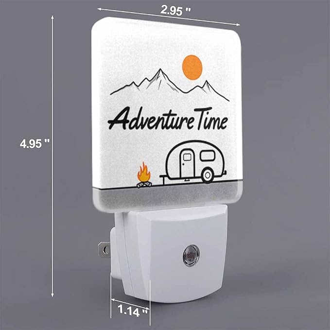 Retro Campervan Night Light Stylish Lines 0.5W Night Lights Auto LED Lamp Energy Saving Square Lights for Room Bedroom Bathroom