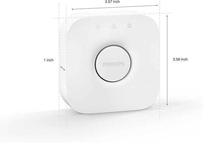 Philips Hue Bridge, Unlock the Full Potential of Hue Bridge System, Multi-Room and Out-of-Home Control, Create Automations and Zones, Smart Lighting Hub, Works with Voice and Matter-Compatible