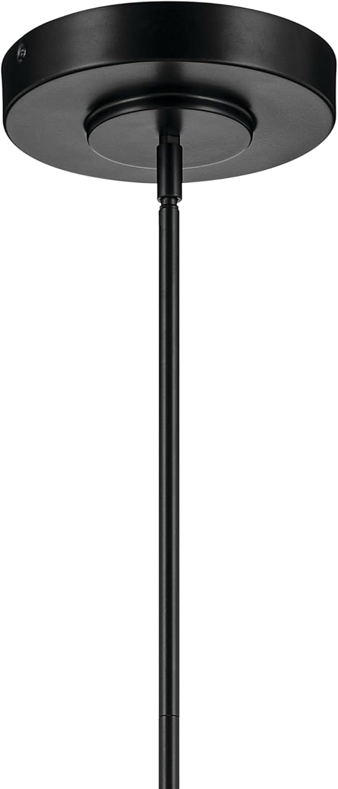 Kichler Riven LED 1-Light Linear Chandelier with Clear Fluted Glass in Black, Sloped Ceiling Compatible, for Kitchen or Dining Room (9.5" x 8" x 48.25"), 52753BKLED