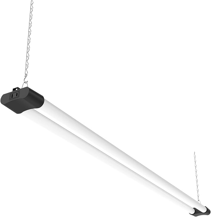 Quarterback 4FT 40W LED Shop Light with Inline Switch Dual Tube Lightweight Daylight White 5000K Surface or Suspension Mount for Garage Workshop Basement (4)