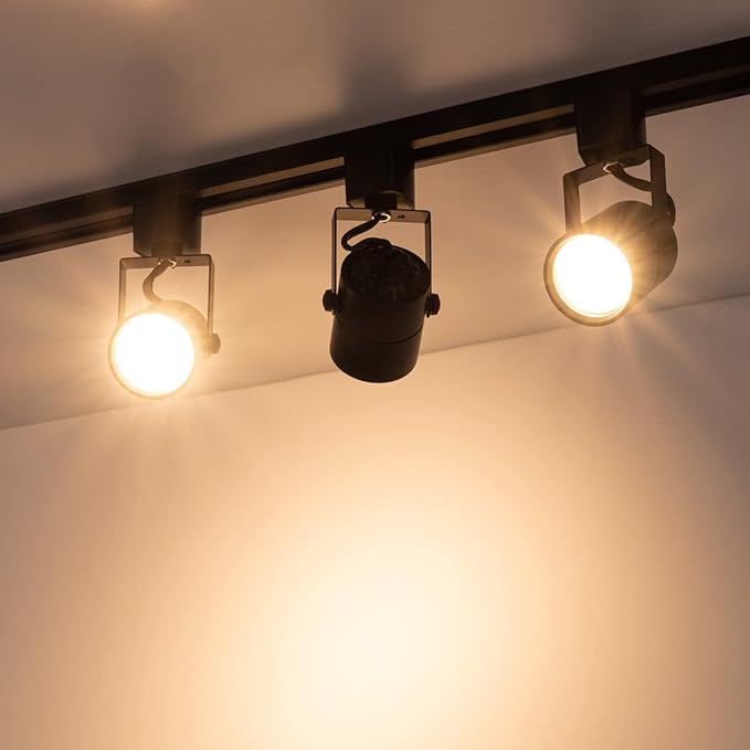 mirrea Bulb Replaceable LED Track Lighting Heads for Black H Type Rail Cylinder Ceiling Spotlight with 8W GU10 Bulb 90 CRI 3000K Warm White 38° Beam Angle Pack of 12