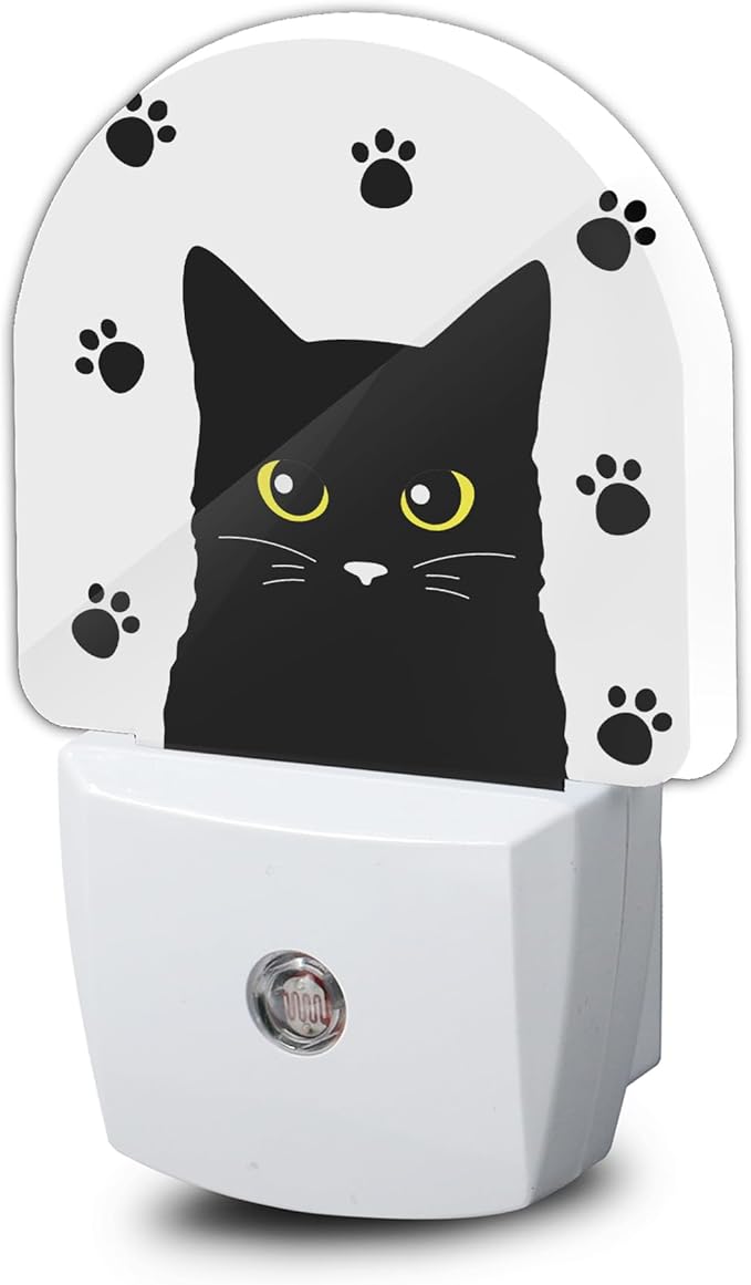 Black Cat Night Light, Night Light Plug into Wall with Dusk to Dawn Sensor, LED Lamp Energy Saving Lights for Men Women Boys Girls,Lamp for Bedroom Bathroom Hallway