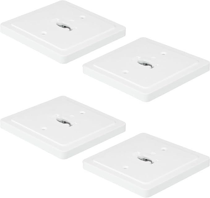 LEONLITE H Track Monopoint Canopy, Convert Track Fixtures and Pendants into Monopoints, ETL Listed, Flame Retardant Material, 120V, for H Type Track Lighting System, White, Pack of 4