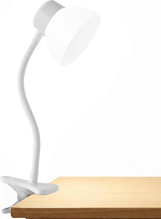 Desk Lamps for Home Office,Small LED Reading Lamp,5000K Eye-Care Desk Light | Clip On Desks Lamps for College Dorm, Kids Desk, Bed Headboard, Flexible Gooseneck, Compact Small Table Lamp