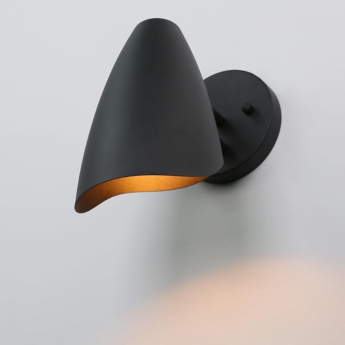Modern Wall Sconce with Dimmer Switch, Brass Metal Wall Lamp Lighting, Adjustable Light Angle, E26 Bulb Base Reading Lighting for Wall Painting Bedroom Hallway Living Room Dining Room