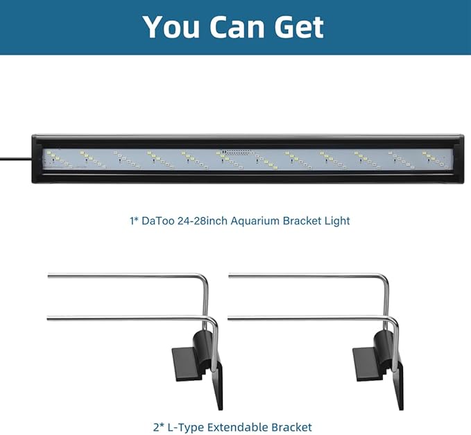 LED Aquarium Light Full Spectrum Fish Tank Light with Dimmer White Blue Red Green LEDs Fish Tank Light with Three Lighting Modes and Extendable Bracket for 24 Inch to 28 Inch Aquarium
