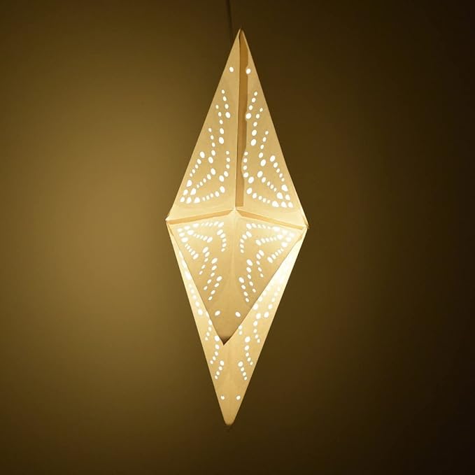 Frozen Paper Star Lantern with 12 Foot Power Cord Included