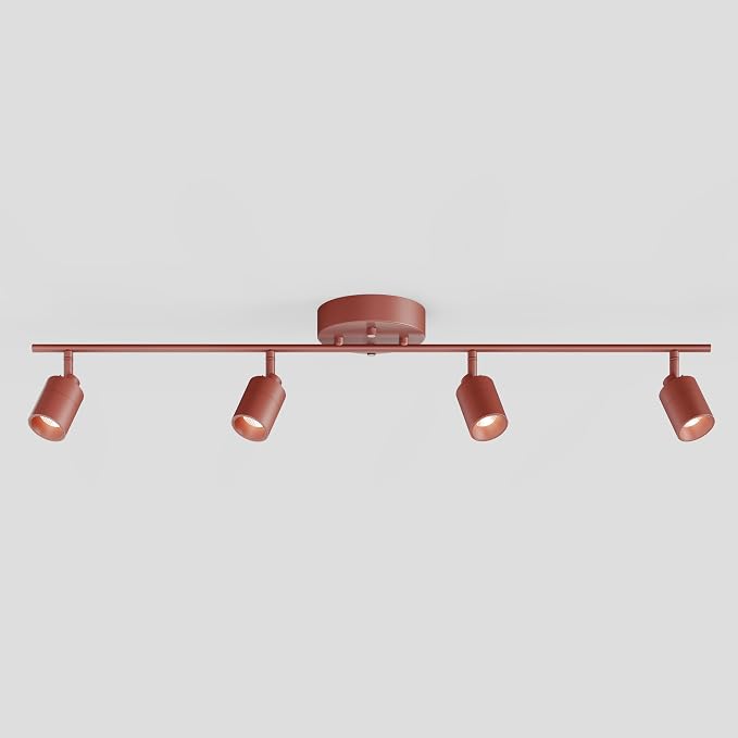 Shura Burnt Sienna 4-Light Track Light with Rotatable Heads, Integrated LED Bulbs, 3 ft. Track Lighting Kit, 3000k, 2240 Lumens