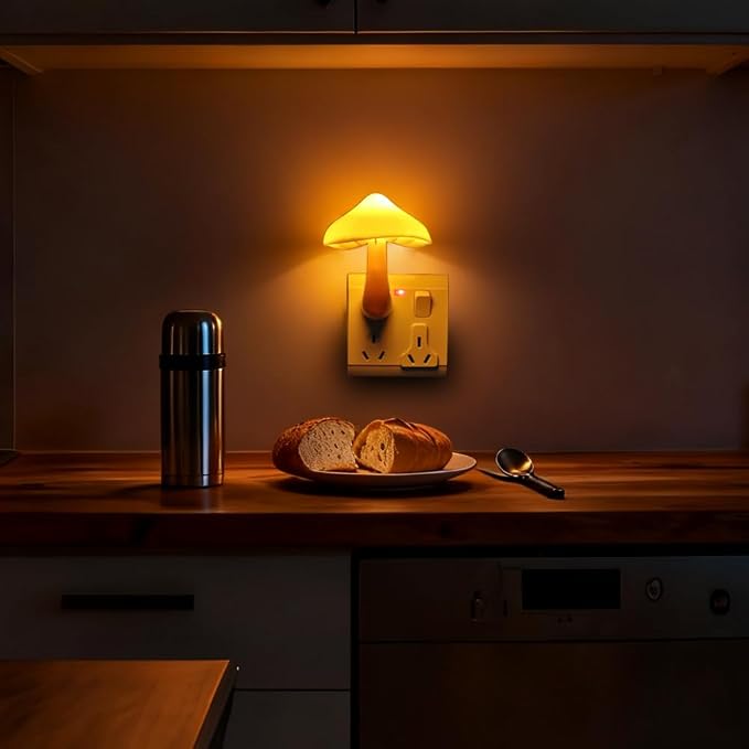 AUSAYE 4 Pack Plug in Night Light, Mushroom Light LED Nightlights for Kids, Adults, Bedroom, Bathroom,Hallway, Stairs, Kitchen Muti-Color