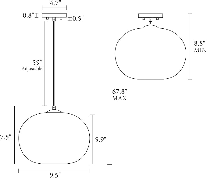 KSANA Pendant Lights Kitchen Island, 9.5'' White and Gold Kitchen Pendant Lighting Over Island, Modern Hanging Light Fixtures with Clear Glass Shade (Interior in White)