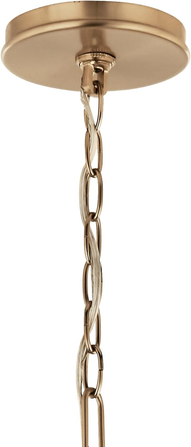 Kichler Malene 8-Light Chandelier, Updated Traditional Light in Champagne Bronze, Sloped Ceiling Compatible, for Foyer, Dining Room or Living Room (25" x 52"), 52697CPZ