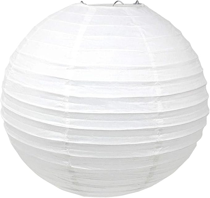 White Paper Lanterns Chinese Hanging Paper Lantern Lights Japanese Decor for Birthday, Wedding, Christmas, Bridal, Home Decor, Party Decoration(Set of 5, 8“, White)