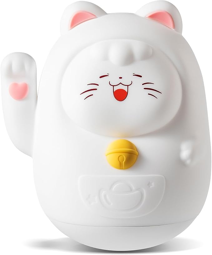 Cute Cat Night Light for Kids, LED Nursery Lamp Dimmable & Rechargeable, Warm Glow for Night Feeding, Nursery & Room Décor Lamp with Gift-Ready Design
