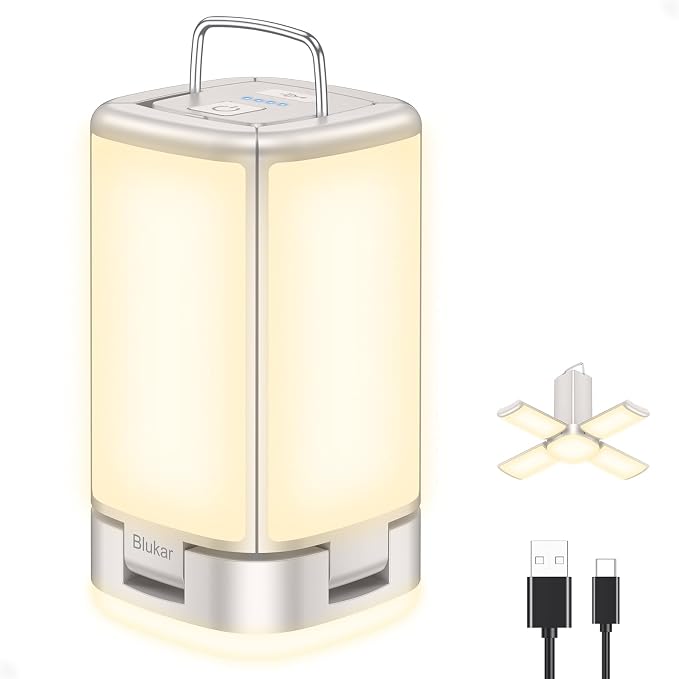 Blukar 116 LED Camping Lantern Rechargeable, Super Bright Camping Lights | 7 Lighting Modes, Innovative Foldable & Expandable Design, Long-Lasting Portable Tent Lamp for Power Out, Emergency,Hurricane