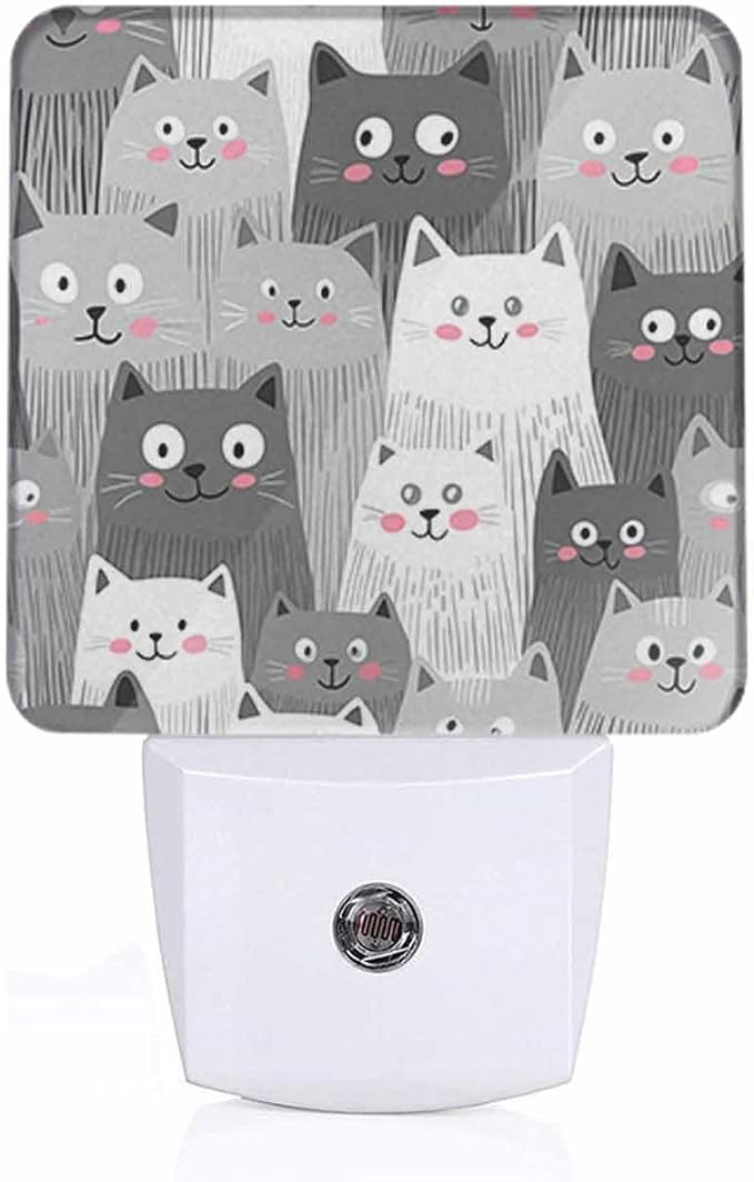 Cartoon Cat Night Light Cute Little Kitten LED Night Lights Plug into Wall for Stairway Hallway Bedroom 0.5W Nightlight