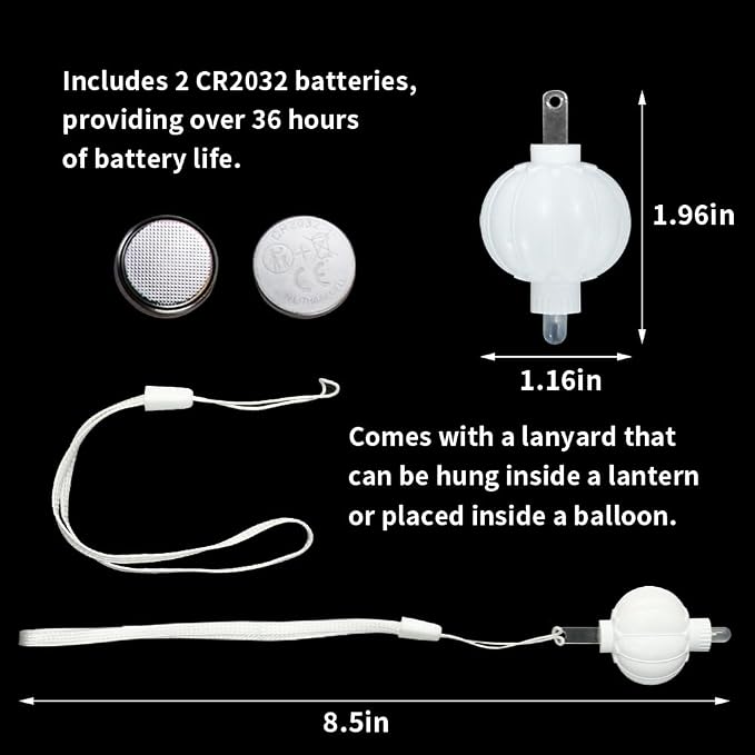 24 Pcs Paper Lantern Lights, Warm White Mini LED Lights | Waterproof, Lasts 36 Hours, Battery-Powered for Wedding Camping Parties Balloon and Floral Decorations