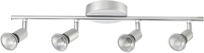 Globe Electric 58932 Payton Collection 4 Bar Track Light, Matte Silver, Bulb Not Included