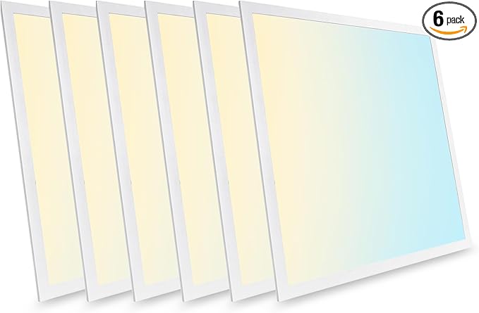 6 Pack 2X2 Led Flat Panel Light,0-10V Dimmable,3000K/4000K/5000K, 30W/40W/50W, Drop Ceiling Light for Mall, Officeroom, Garage