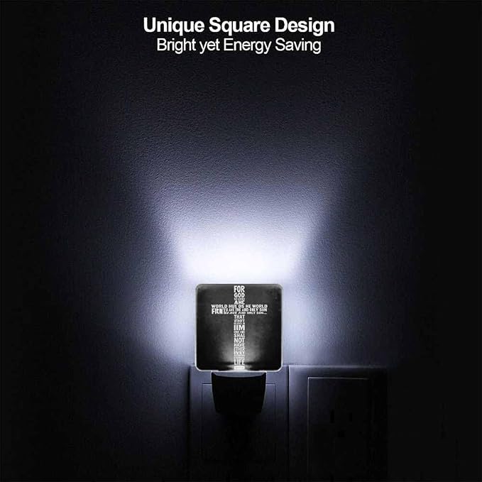 The Cross Night Light Christianity with Biblical Verses LED Night Lights Plug into Wall for Stairway Hallway Bedroom 0.5W Nightlight