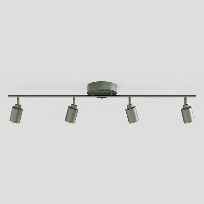 Shura Dark Olive 4-Light Track Light with Rotatable Heads, Integrated LED Bulbs, 3 ft. Track Lighting Kit, 3000k, 2240 Lumens