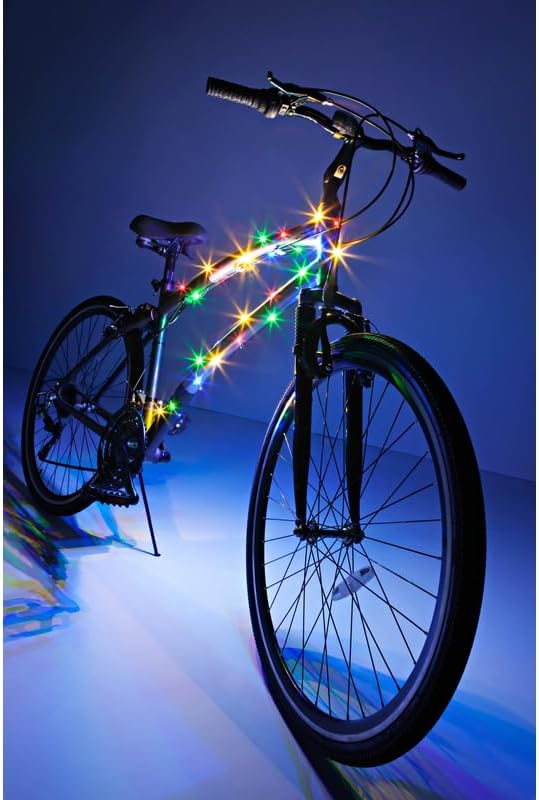 Brightz CosmicBrightz LED Bike Frame Rope Light - 6.5-Foot String Rope - Battery-Powered with On/Off Switch - Ultra Bright Color Keeps Your Ride Fun and Safe for Kids, Teens, & Adults