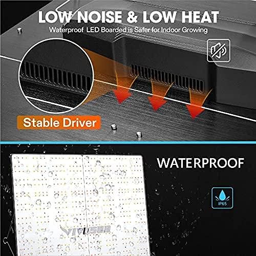 VIVOSUN VS4000 LED Grow Light with Full Spectrum Diodes & Brand Driver Dimmable Sunlike Lights for Seedling Veg & Bloom Plant Grow Lamp for 4x4/5x5 Grow Tent