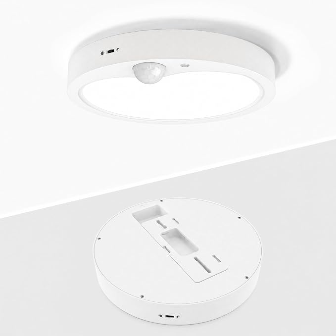 TALOYA 6.7" Motion Sensor Ceiling Light,4-Pack 18W 5000K LED Flush Mount | PIR Motion Sensor with Day/Night Modes,Hardwired Ceiling Light for Closets,Hallways,Stairways, Garages,Basements,Porches