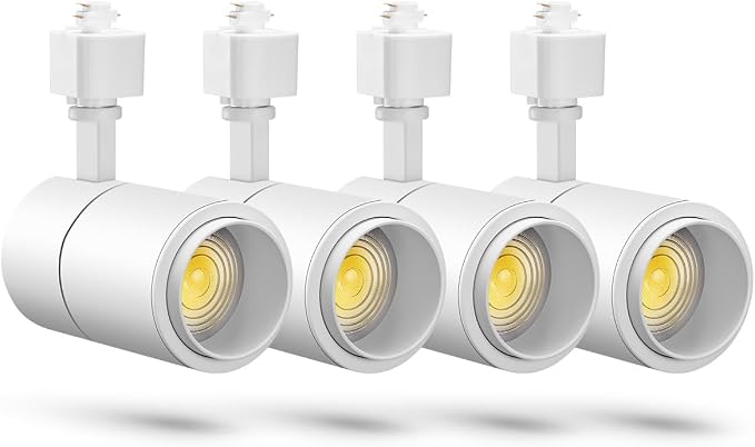 VANoopee 3-Color Zoomable 30W LED Track Lighting Heads H Type Track Light Heads Dimmable Bright Ceiling Spotlight Fixtures for Shop, 3000K 4000K 5000K Adjustable, CRI90+ 15°-60° 3000lm White 4 Pack