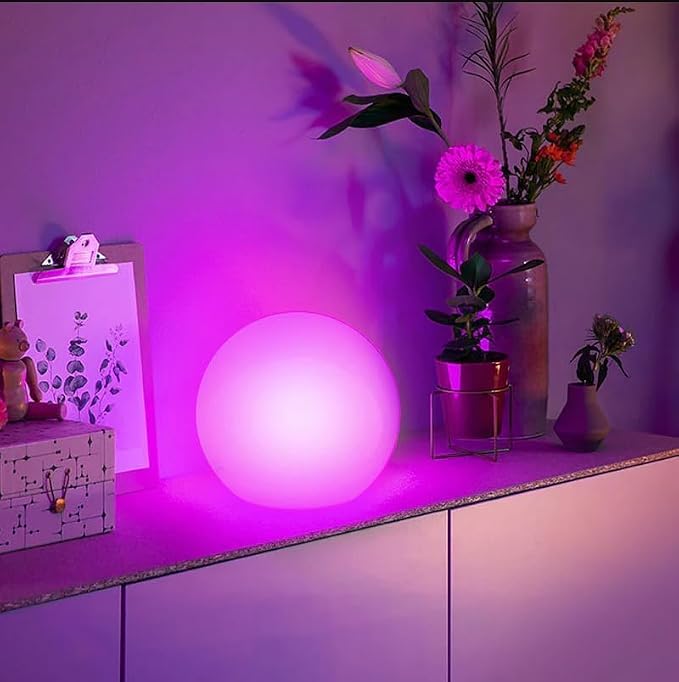 LOFTEK 8-inch LED Night Light Ball, Rechargeable Globe Light Table Lamp | IP65 Floating Pool Light, 16 RGB Colors, Auto Timer, Folding Handle, Dual Control, Dimmable Mood Light for Nursery or Decor