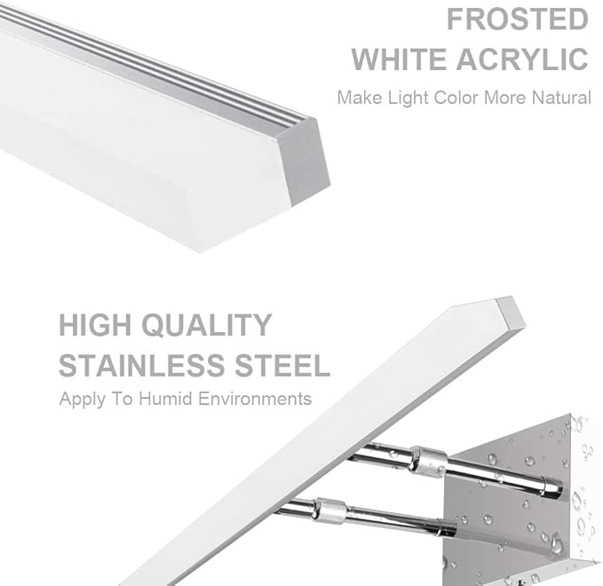 Aipsun 40 inch Modern LED Vanity Lights Adjustable Bathroom Light Fixtures Over Mirror Chrome Vanity Lighting 5500K