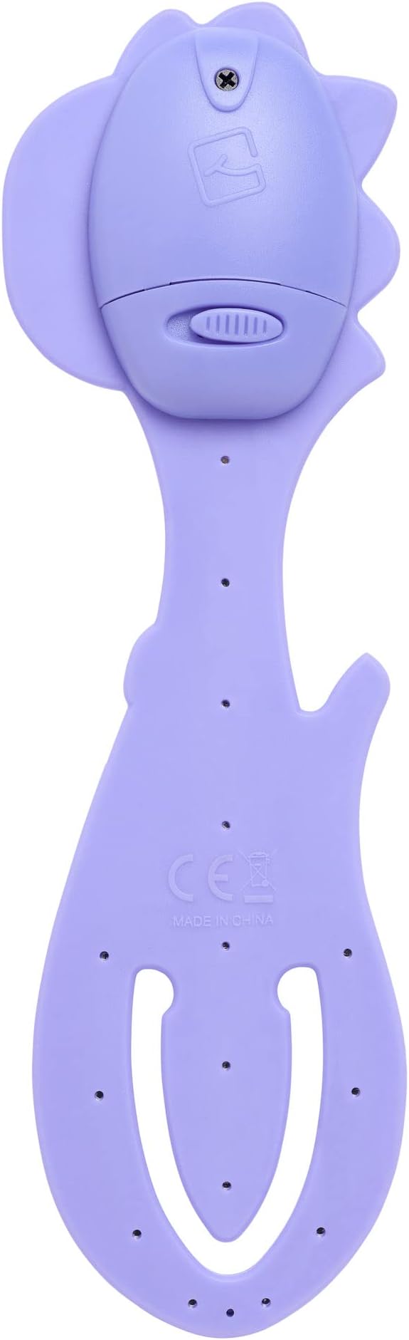 Gifts for Readers & Writers Book Light for Kids, Clip On Reading Light for Bed, 2in1 Flexilight Pals & Bookmark, Small & Lightweight with a Soft Glow, 2 Batteries Included, Dino Purple