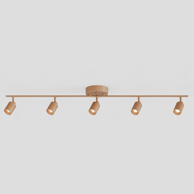 Shura Warm Brown 5-Light Track Light with Rotatable Heads, Integrated LED Bulbs, 4 ft. Track Lighting Kit, 3000k, 2450 Lumens